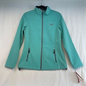 New Balance Fleece Lined Zip Jacket Teal Water Wind Resistant Women’s Small NEW
